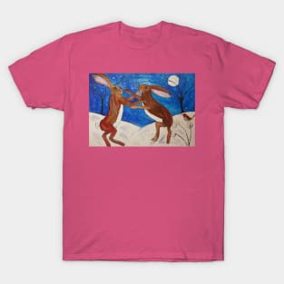 Hares Boxing and a Sweet little Robin T-Shirt